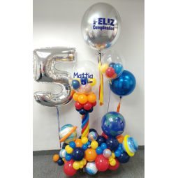 Gran arreglo de globos de aire y helio con doble personalización  - 1