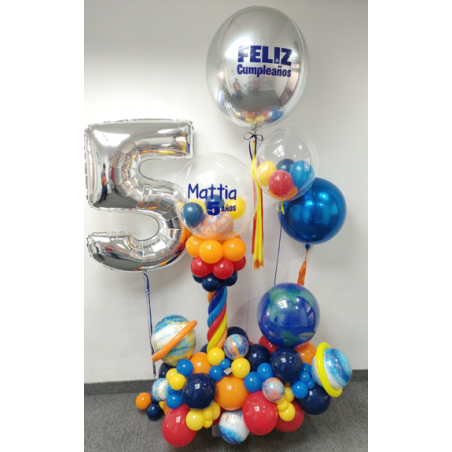 Gran arreglo de globos de aire y helio con doble personalización  - 1