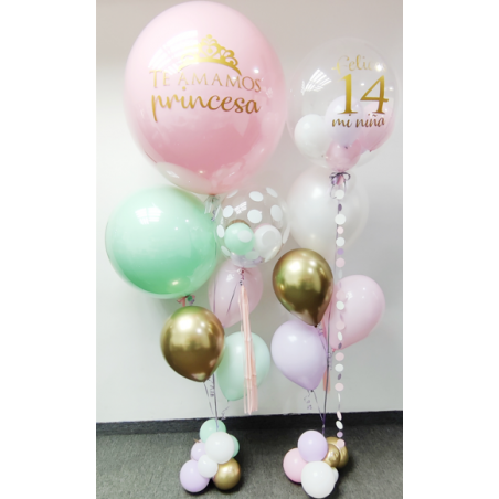 Dos grandes bouquets de globos de helio personalizados  - 1