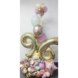 Arreglo de globos de números con con globos de helio personalizado  - 1