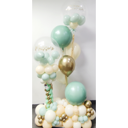 Gran arreglo de globos de aire y helio con dos personalizaciones  - 1