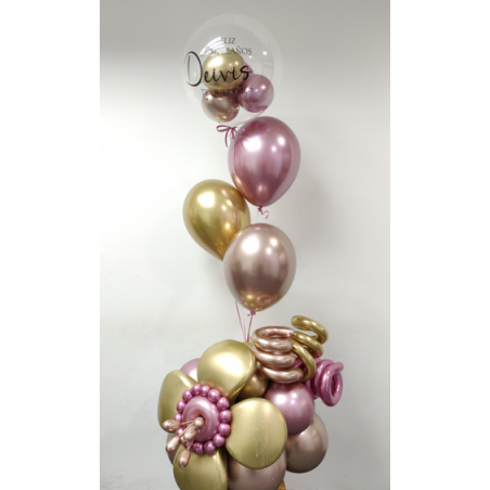 Bouquet de globos de aire y helio personalizado para ella  - 1