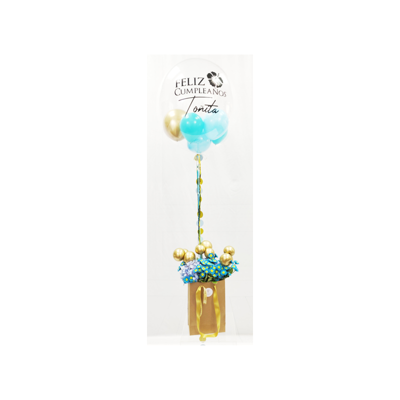Globo Confetti  + Bolsa de flores para ella Mapari flores - 3