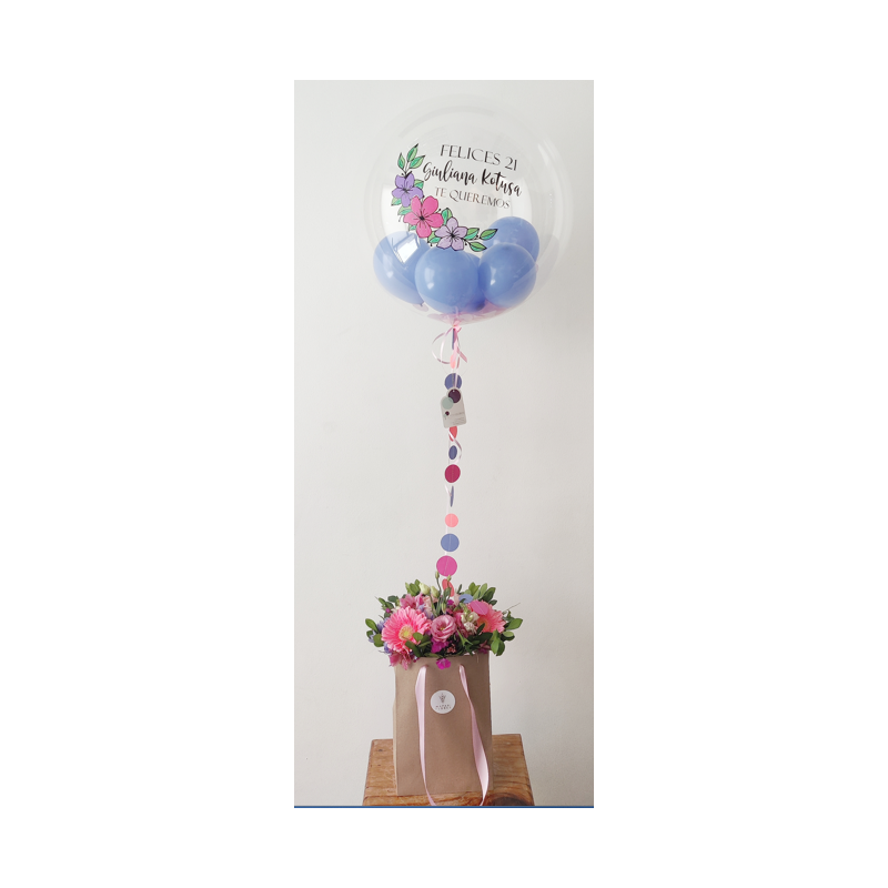 Globo Confetti  + Bolsa de flores para ella Mapari flores - 6