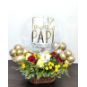 Cesta de flores y mini globos con Globo Confetti de aire personalizado Mapari flores - 1