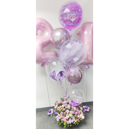 Arreglo de Globos y Flores Glamour Floral con globos de número Mapari flores - 1