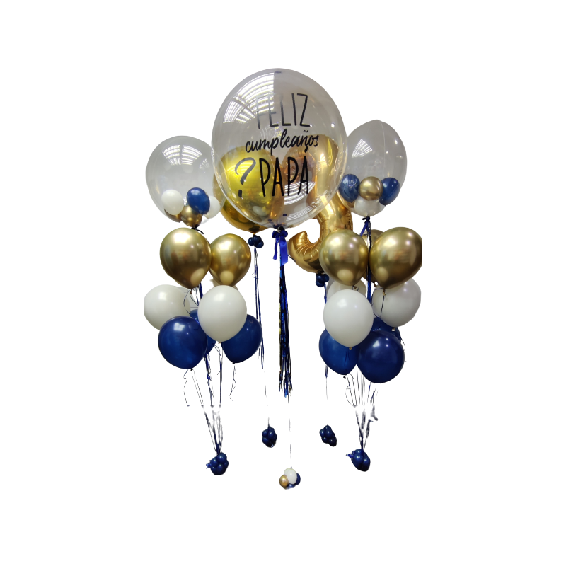 Agrupación de globos de helio con globo gigante personalizado y globos de números  - 2