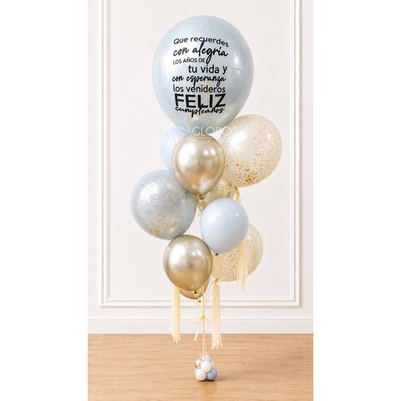 Bouquet Oro Burbujas | HORAGLOBOS Caracas