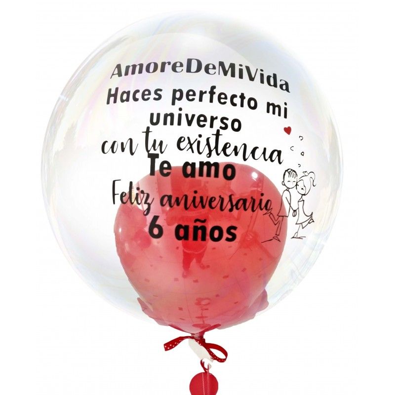 Globo Confetti personalizado con un mensaje de amor  - 3