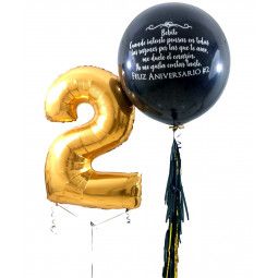 Globo gigante de helio y borlas personalizado y globo en forma de número con helio  - 1