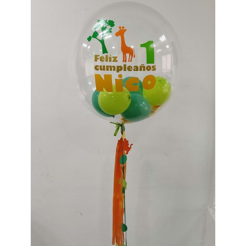 Globo confetti de 61 cm personalizado para cumpleaños infantil  - 2